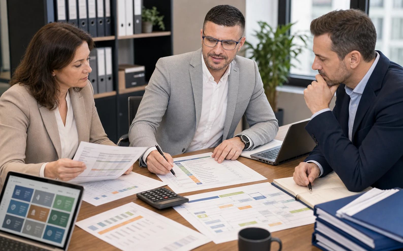 Dovydas Gustys peržiūri AI ir SharePoint projekto kortelę su kliento komanda