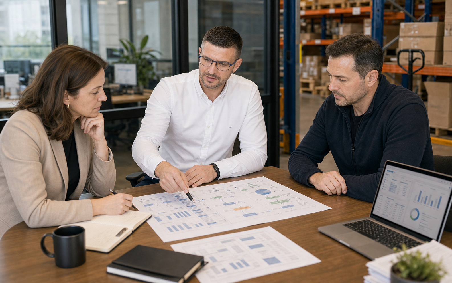 Dovydas Gustys reviewing RIVILE stock, finance and warehouse data flow