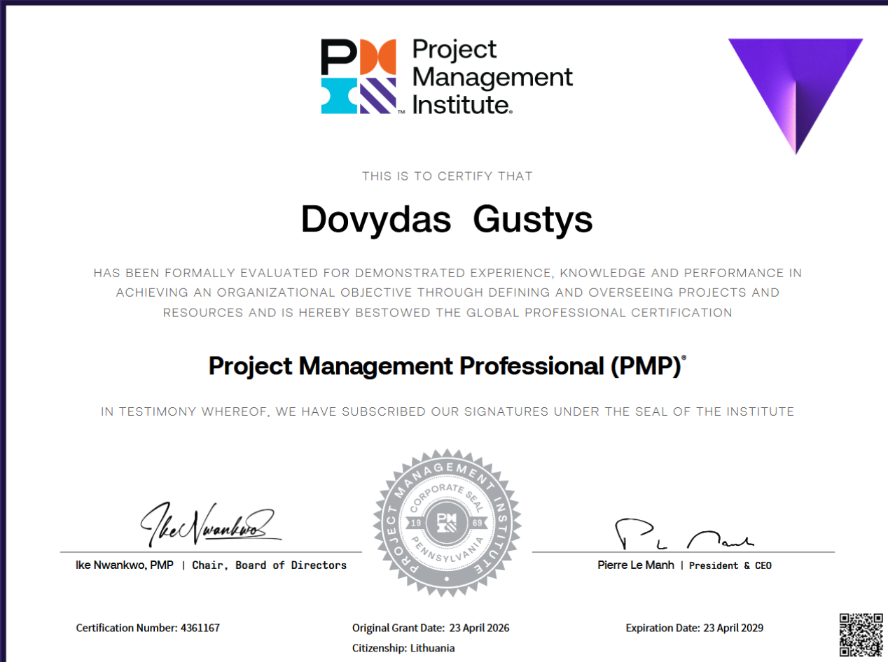 PMP sertifikatas